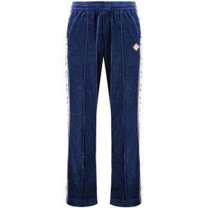 Casablanca, Broeken, Heren, Blauw, S, Katoen, Chenille Katoenmix Broek