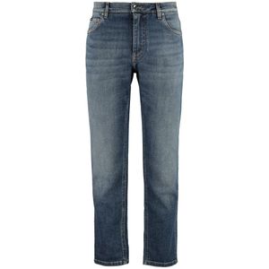 Dolce & Gabbana, Jeans, Heren, Blauw, M, Katoen, Contraststiksels Loszittende Jeans