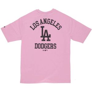 New Era, Tops, Heren, Roze, S, Katoen, Dodgers Wordmark Tee Pink/Black