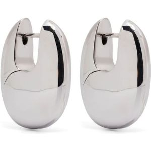 Tom Wood, Accessoires, Dames, Grijs, ONE Size, Gesculpteerde Zilveren Hoepel Oorbellen