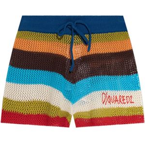 Dsquared2, Korte broeken, Dames, Veelkleurig, S, Katoen, Broek capsule Summer Lovers