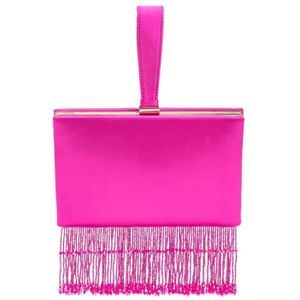 Pinko, Tassen, Dames, Roze, ONE Size, Satijn, Kleine Vierkante Satijnen Clutch