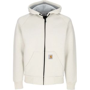 Carhartt Wip, Sweatshirts & Hoodies, Heren, Wit, L, Katoen, Capuchonjas Zout/Grijs