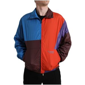 Dolce & Gabbana, Jassen, Heren, Veelkleurig, M, Multicolor Blok Windbreaker Jas