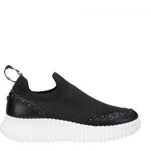 Cult, Schoenen, Dames, Zwart, 40 EU, Leer, Zwarte Slip-On Sneakers met studs van leer