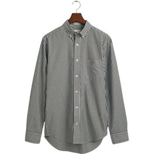 Gant, Overhemden, Heren, Zwart, M, Katoen, Regular Fit gestreept overhemd
