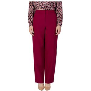 Vila, Broeken, Dames, Rood, S, Polyester, Dames Bordeaux Broek