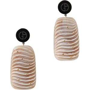 Giorgio Armani, Accessoires, Dames, Beige, ONE Size, Wave Gouden Oorbellen Elegante Moderne Stijl