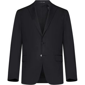 Low Brand, Jassen, Heren, Zwart, XL, Katoen, Klassieke Zwarte Jas Comfort Fit