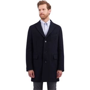 Brooks Brothers, Mantels, Heren, Blauw, 2Xs, Wol, Marineblauwe wollen overjas