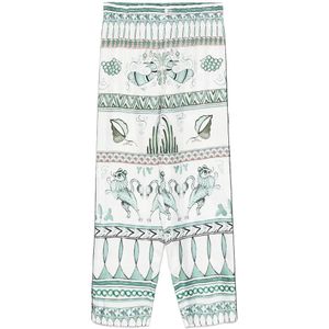 Fabiana Filippi, Broeken, Dames, Veelkleurig, M, Witte Elastische Taille Pijp-Trim Blouse