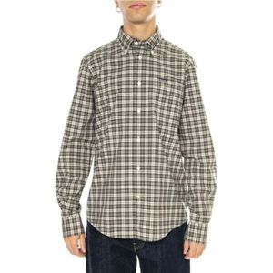 Barbour, Overhemden, Heren, Beige, XL, Leer, Getailleerd Lomond Overhemd Contrastprint