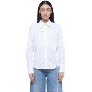 John Richmond, Blouses & Shirts, Dames, Wit, XS, Katoen, Overhemd met applicatie