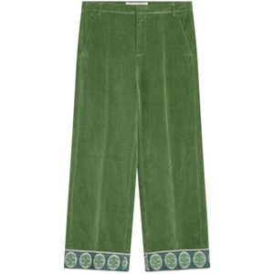 Valentino Garavani, Broeken, Heren, Groen, M, Katoen, Baggy Loose Broek