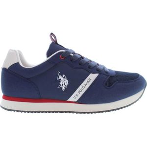U.s. Polo Assn., Schoenen, Heren, Blauw, 44 EU, Polyester, Blauwe Vetersportschoenen