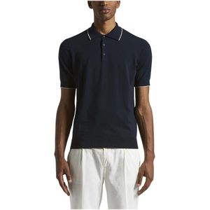 Peserico, Truien, Heren, Blauw, XL, Katoen, Puur katoenen poloshirt