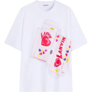 Lanvin, Tops, Heren, Wit, L, Candy Print T-shirt