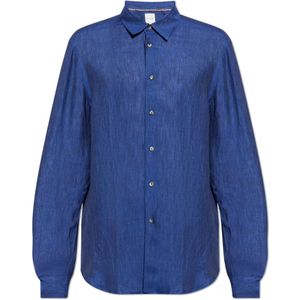 Paul Smith, Overhemden, Heren, Blauw, S, Linnen, Linnen overhemd
