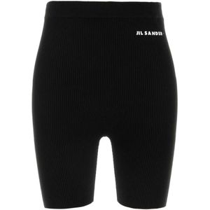 Jil Sander, Sport, Dames, Zwart, M, Katoen, Klassieke Zwarte Katoenen Legging
