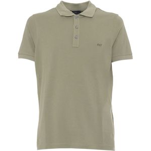 Fay, Tops, Heren, Groen, S, Pique Polo Shirt