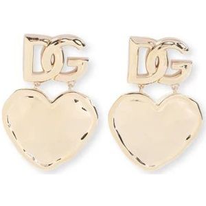 Dolce & Gabbana, Accessoires, Dames, Beige, ONE Size, Metalen Messing Statement Oorbellen