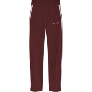 Palm Angels, Broeken, Heren, Rood, M, Polyester, Trainingsbroeken met Geborduurd Logo