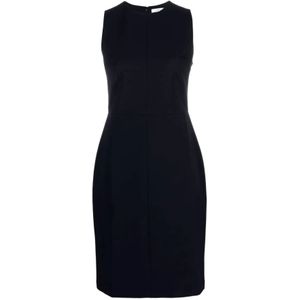 Vince, Kleedjes, Dames, Blauw, XS, Katoen, Midi Kleedjes