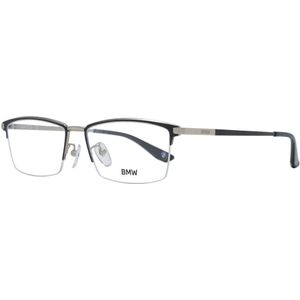 Bmw, Accessoires, Heren, Zwart, ONE Size, Zwarte Titanium Half-Rim Rechthoekige Optische Monturen