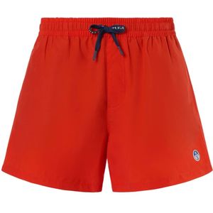 North Sails, Badkleding, Heren, Rood, M, Katoen, Rode strandkleding met viltlogo-patch