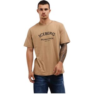 Iceberg, Tops, Heren, Bruin, S, Katoen, 5D Milano T-Shirt Heren Bruin