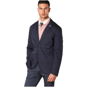 Mason's, Jassen, Heren, Blauw, XL, Satijn, Reis Heren Blazer in Technisch Satijn