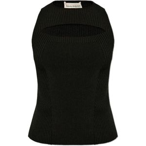 Alexander McQueen, Tops, Dames, Zwart, S, Polyester, Crop top