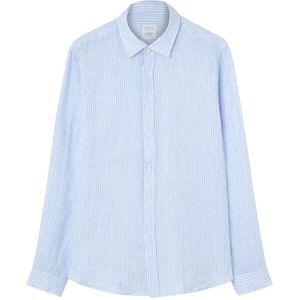 Xacus, Overhemden, Heren, Blauw, M, Blauw Gestreept Overhemd