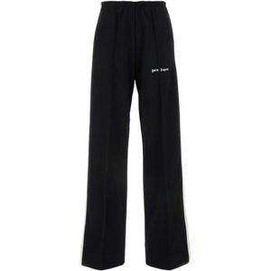 Palm Angels, Broeken, Dames, Zwart, L, Polyester, Stijlvolle Zwarte Polyester Joggers