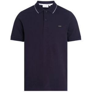 Calvin Klein, Tops, Heren, Blauw, L, Pique Tipping Polo Blue