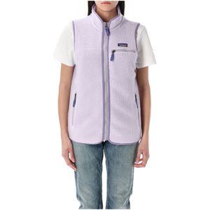 Patagonia, Jassen, Dames, Paars, L, Polyester, Shearling Trim Retro Fleece Vest