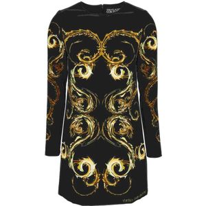 Versace Jeans Couture, Kleedjes, Dames, Zwart, M, Polyester, Jurken