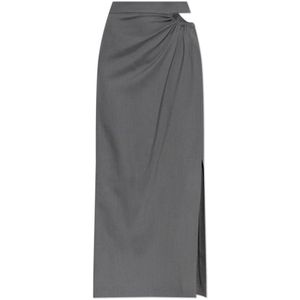 Max Mara, Rokken, Dames, Grijs, S, Wol, Wollen rok