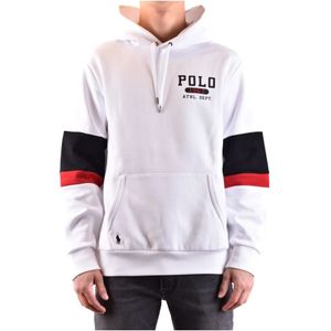 Polo Ralph Lauren, Sweatshirts & Hoodies, Heren, Wit, L, Katoen, Stijlvol Sweatshirt