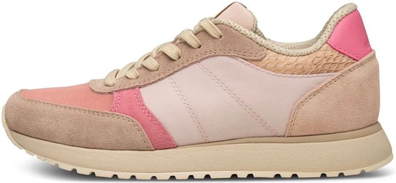 Woden, Schoenen, Dames, Veelkleurig, 40 EU, Leer, Color-Blocked leren sneakers met kurkzool