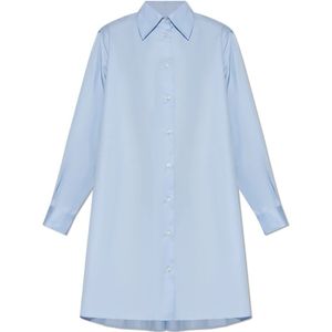 Officine Générale, Kleedjes, Dames, Blauw, XS, Katoen, Lang loszittend shirt