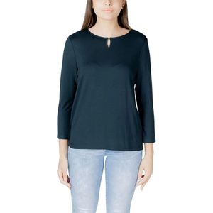 Street One, Tops, Dames, Blauw, M, Groene Viscose Longsleeve T-shirt