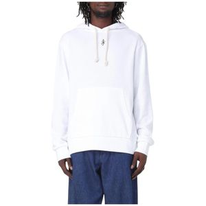 JW Anderson, Sweatshirts & Hoodies, Heren, Wit, S, Anker Logo Hoodie Relaxte Pasvorm