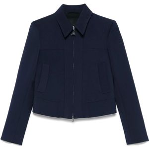 Patrizia Pepe, Jassen, Dames, Blauw, S, Polyester, Essential Micro Jacket