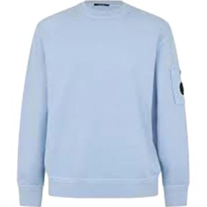 C.p. Company, Sweatshirts & Hoodies, Heren, Blauw, S, Katoen, Blauwe Crew Neck Sweatshirt
