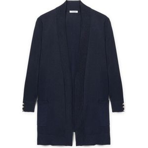 Fiorella Rubino, Truien, Dames, Blauw, L, Leer, Lang Vest met Lenzing™ Ecovero™ Viscose