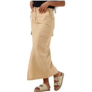 Another Label, Rokken, Dames, Beige, M, Denim, Elegante Beige Maxi Rok