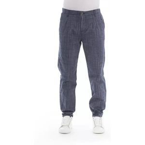 Baldinini, Broeken, Heren, Blauw, S, Katoen, Trend Blauwe Katoenen Jeans Pantalon