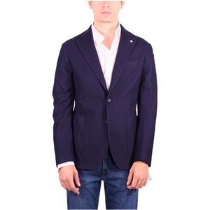 Manuel Ritz, Jassen, Heren, Blauw, XL, Katoen, Blauwe Katoenen Jas Nuvola Lijn