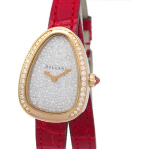 Bvlgari Vintage, Pre-owned, Dames, Rood, ONE Size, Pre-owned Stainless Steel watches